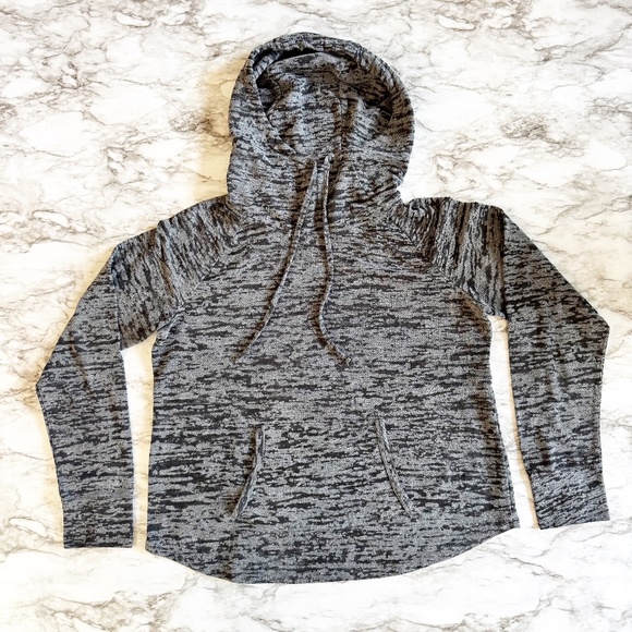 Maurices Gray & Black Lightweight Striped Hoodie Sweater - Picture 1 of 7